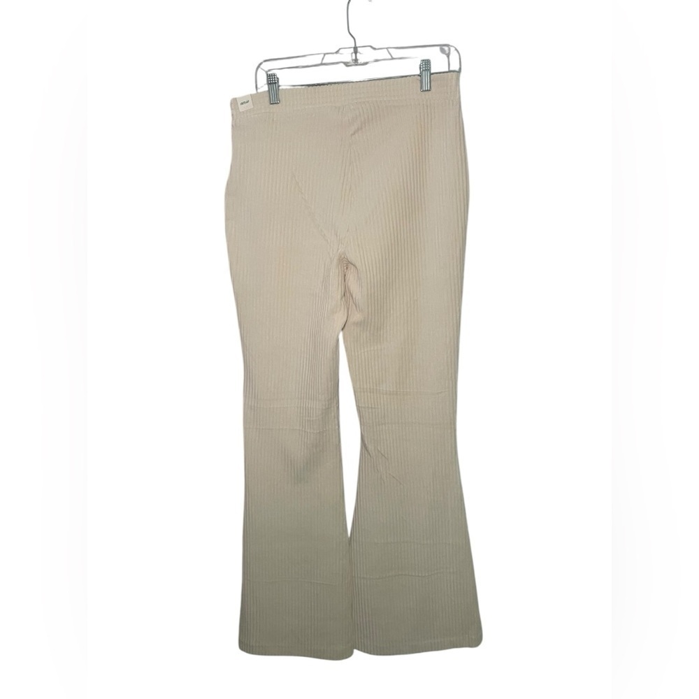 Aerie Groove On Cream Velour Flare Pants High Waist Size Large NWT